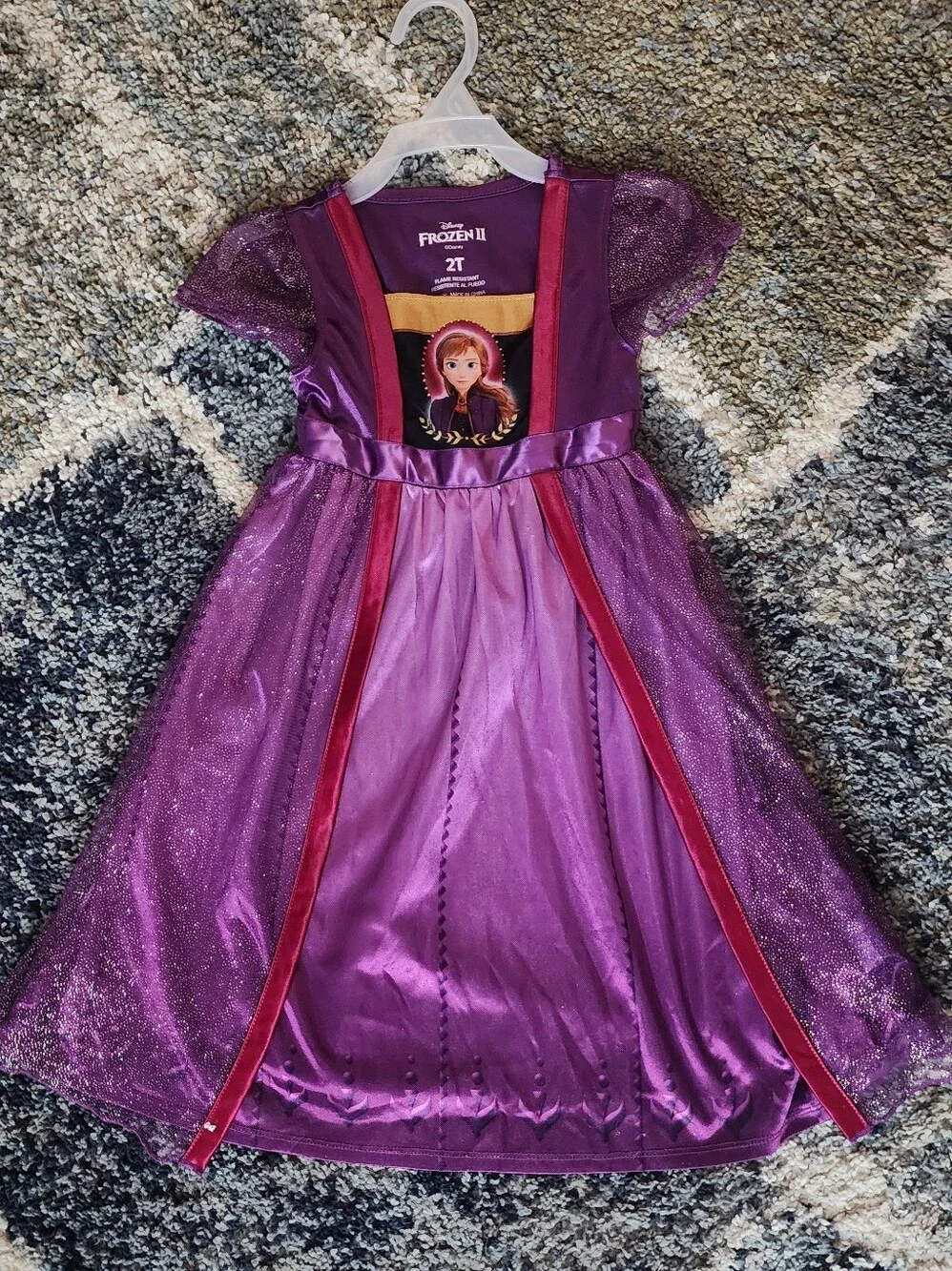 Disney Anna Glitter Purple & Pink Dress Costume